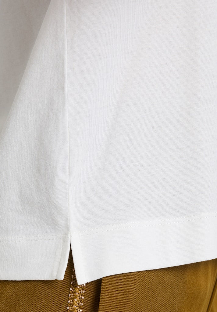 Cartoon Damen T-Shirts Patch Cream/Bei