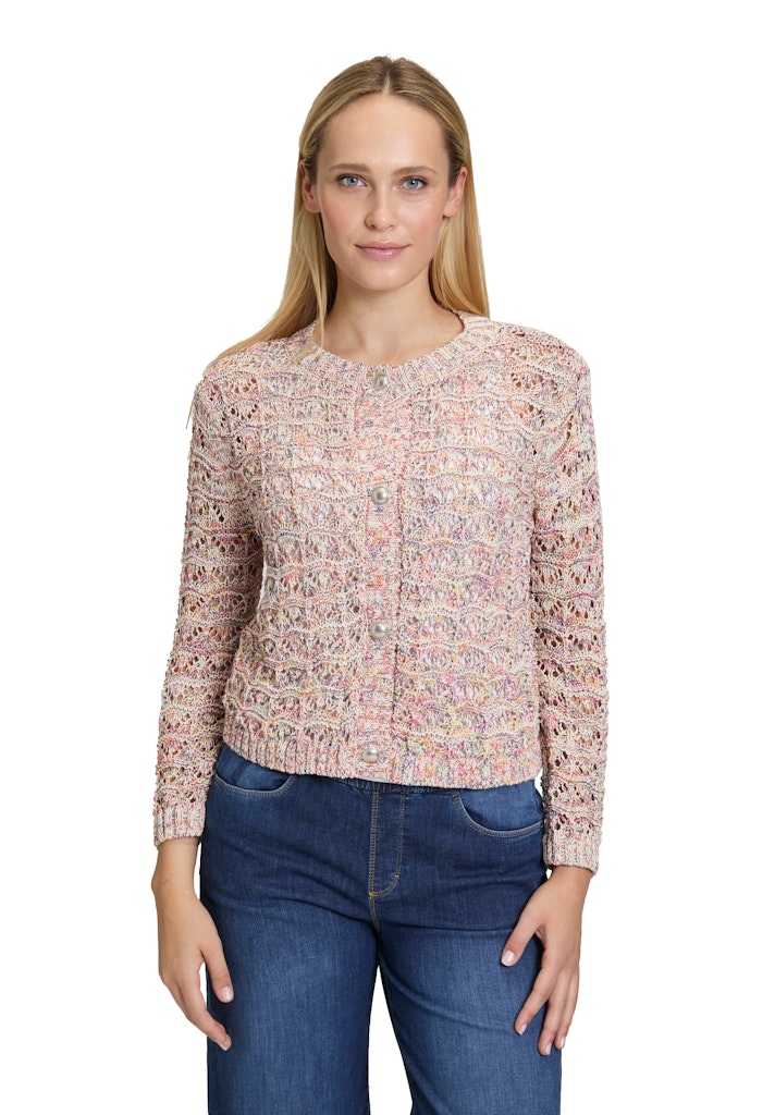 Cartoon Damen Strickjacken Cream/Blue