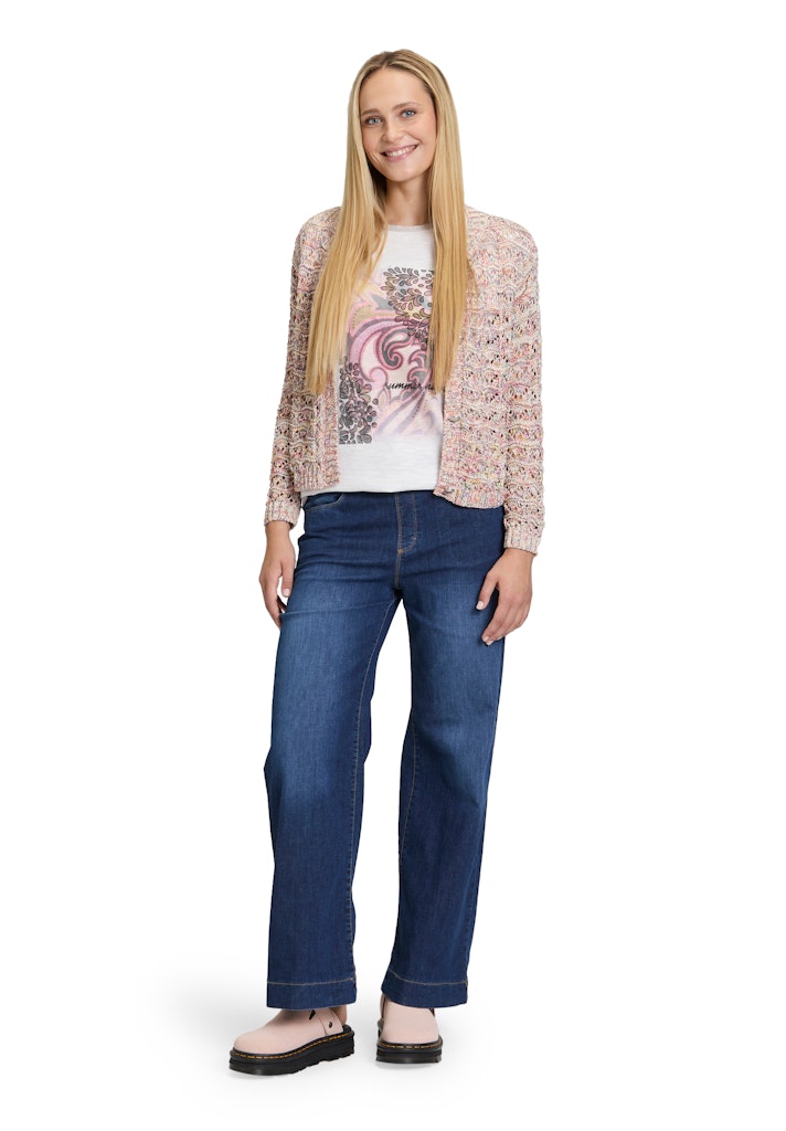 Cartoon Damen Strickjacken Cream/Blue