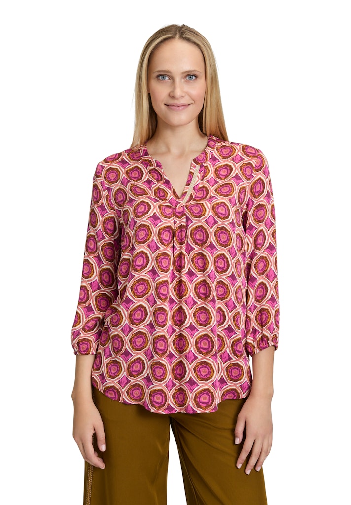 Cartoon Damen Blusen Cream/Purple