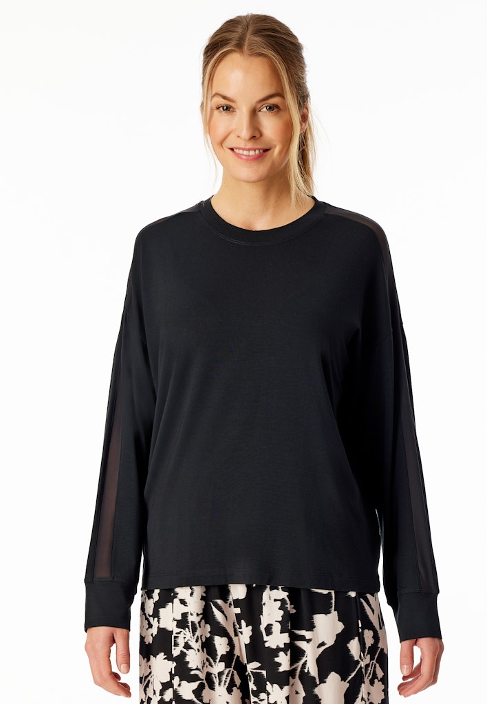 Schiesser Oberteil Schwarz