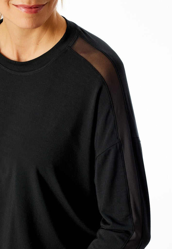 Schiesser Oberteil Schwarz