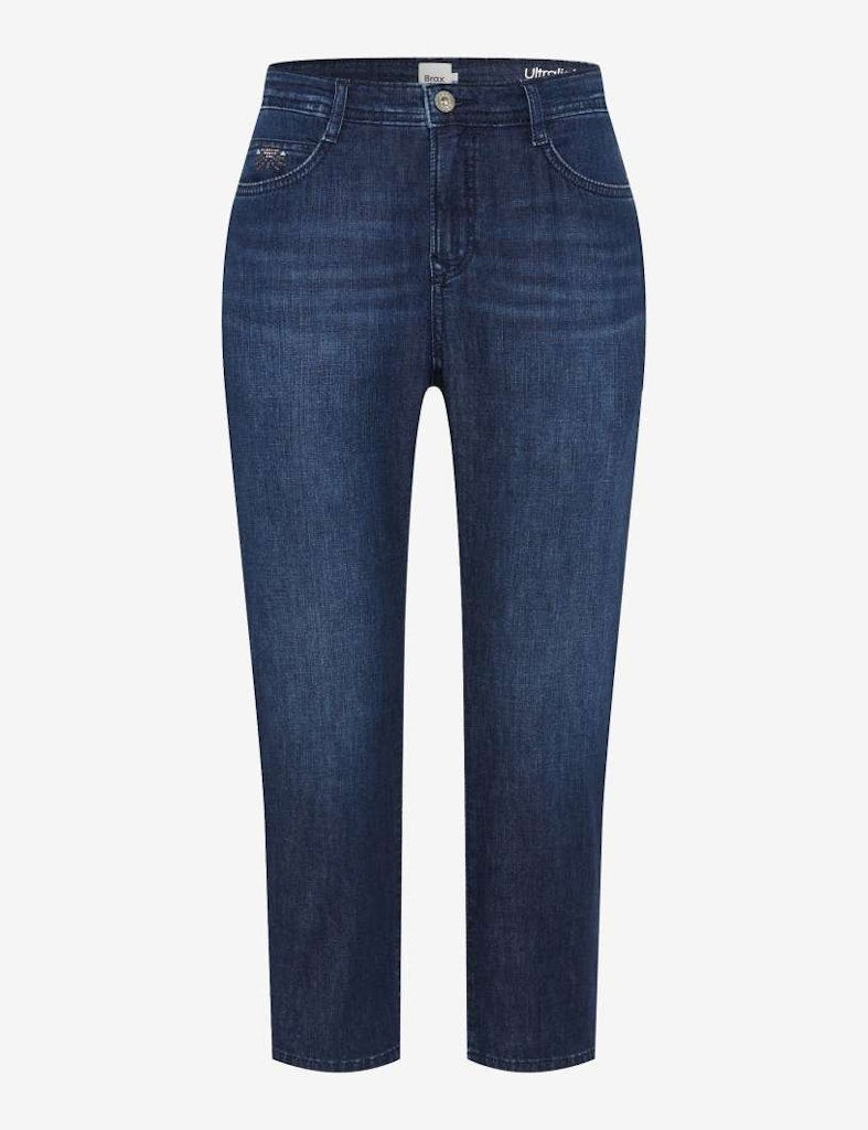Brax Damen Jeans Used Dark Blue