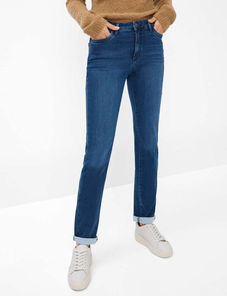 Brax Damen Jeans Used Blue