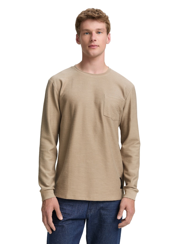 Tom Tailor denim Herren T-Shirts lang Roasted Nut Bro