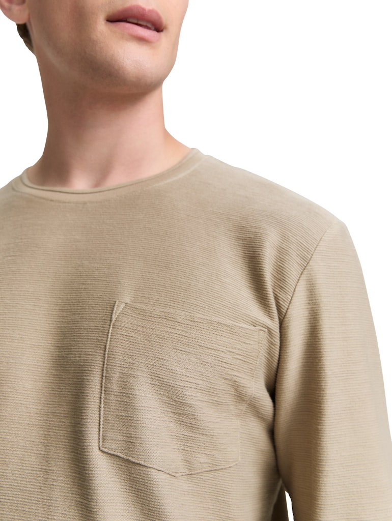 Tom Tailor denim Herren T-Shirts lang Roasted Nut Bro