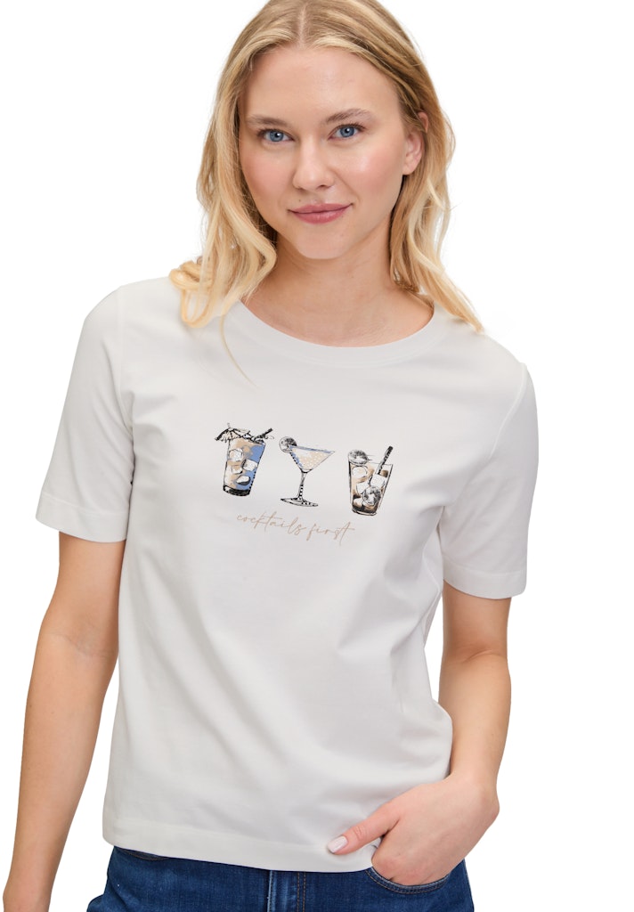 Betty & Co Damen T-Shirts Patch Cream/Bro