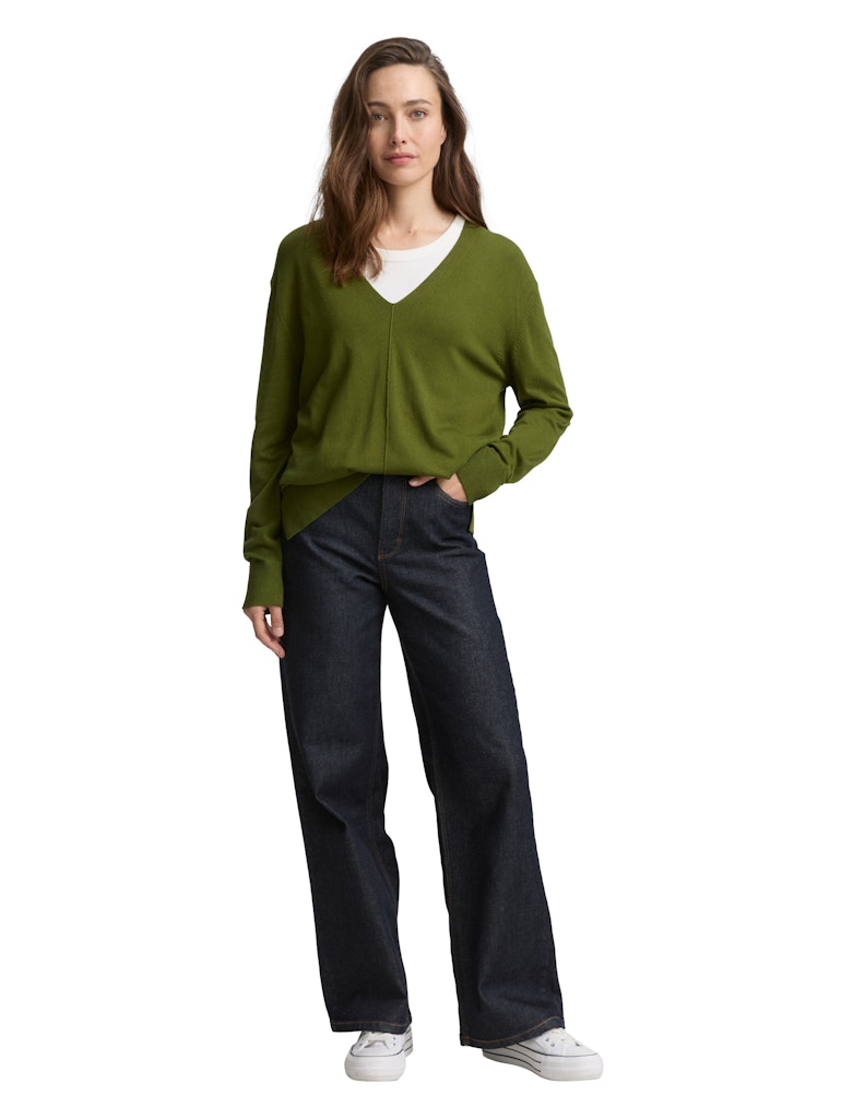 Tom Tailor Damen Pullover Deep Ivy Green