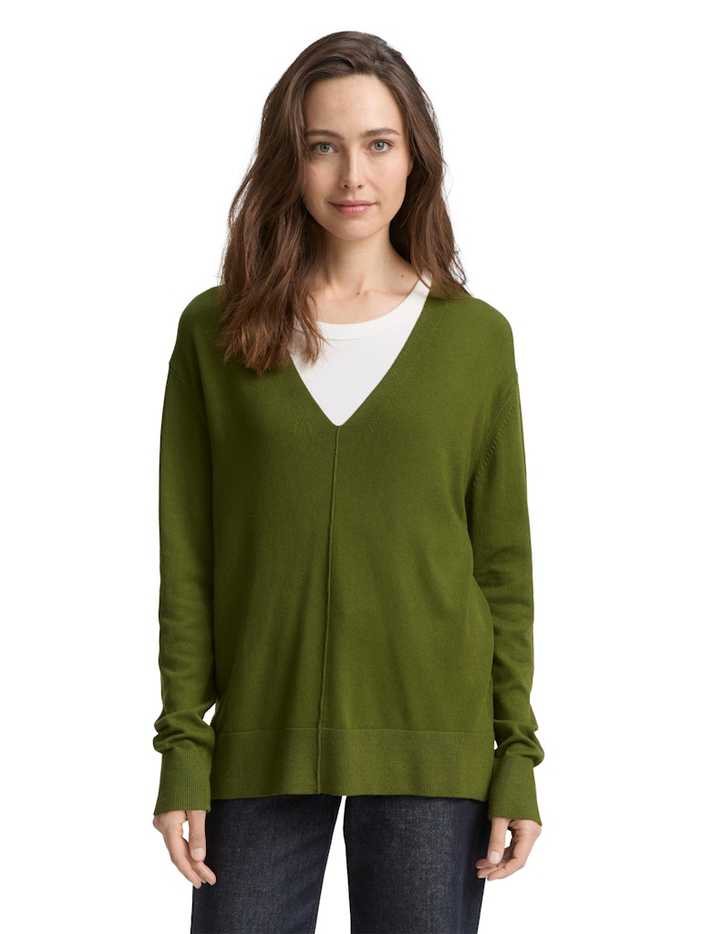 Tom Tailor Damen Pullover Deep Ivy Green
