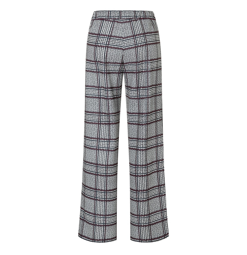 Mac Damen Hosen Burgundy Check