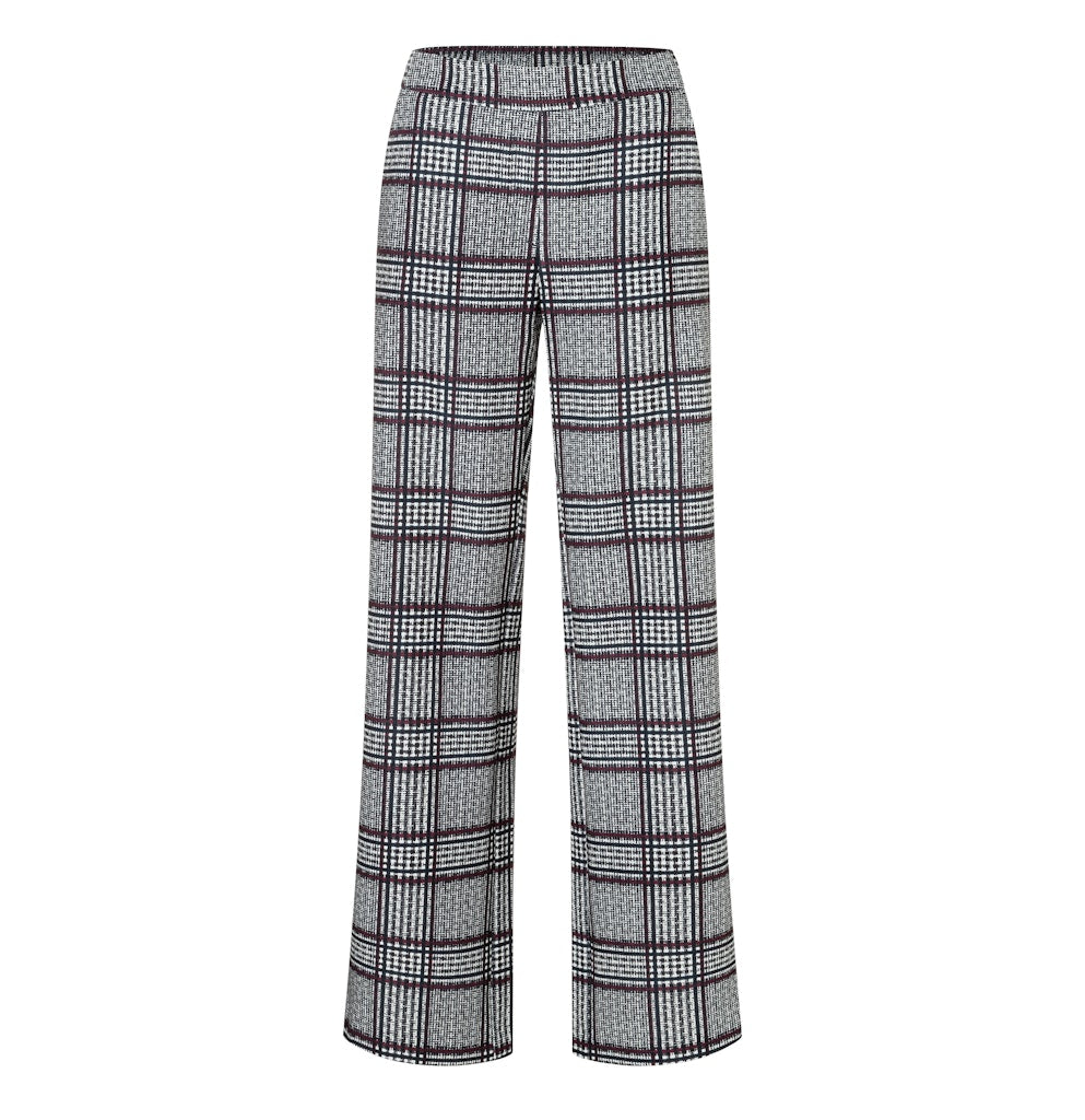 Mac Damen Hosen Burgundy Check
