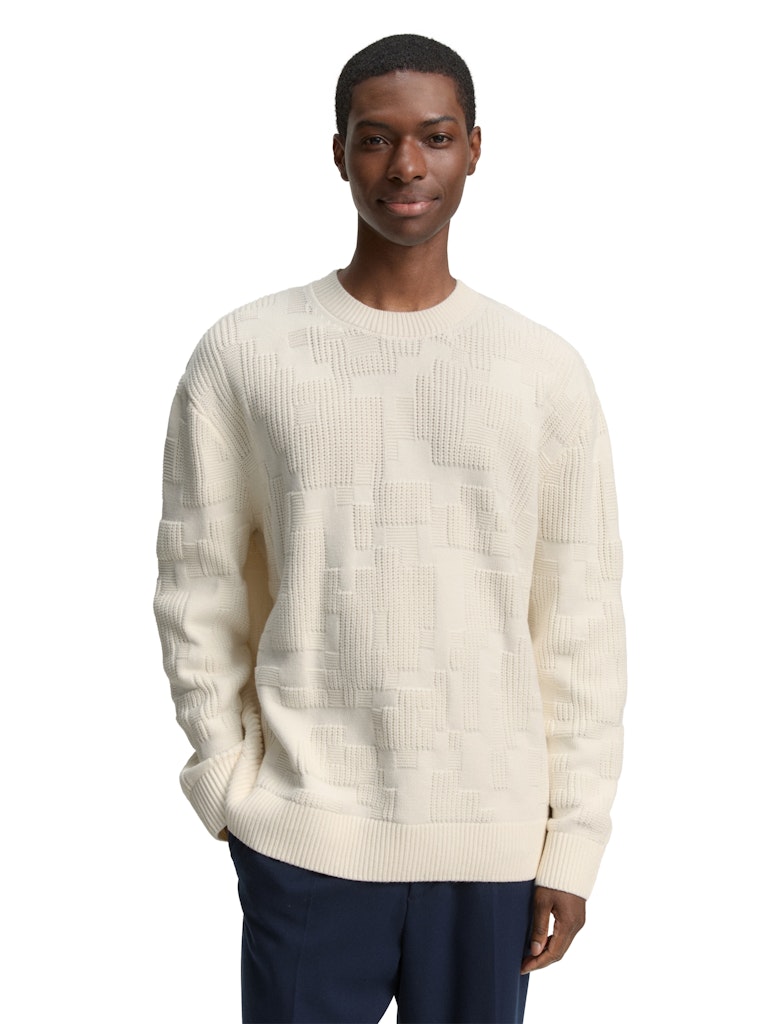Tom Tailor denim Herren Pullover Gardenia White