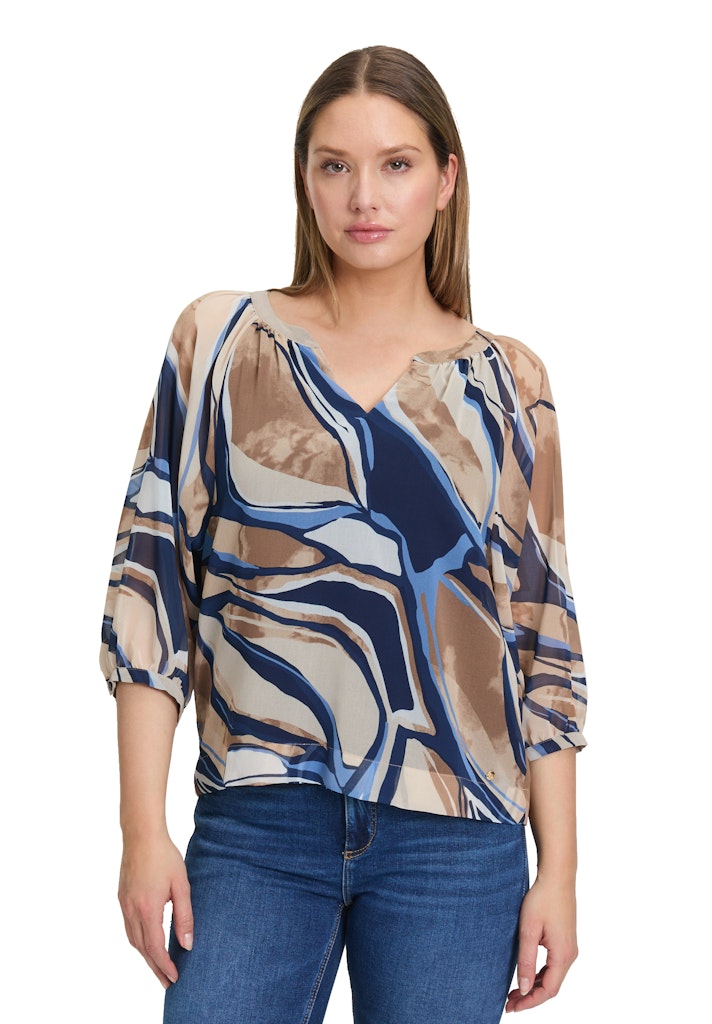 Betty & Co Damen Blusen Nature/Blue
