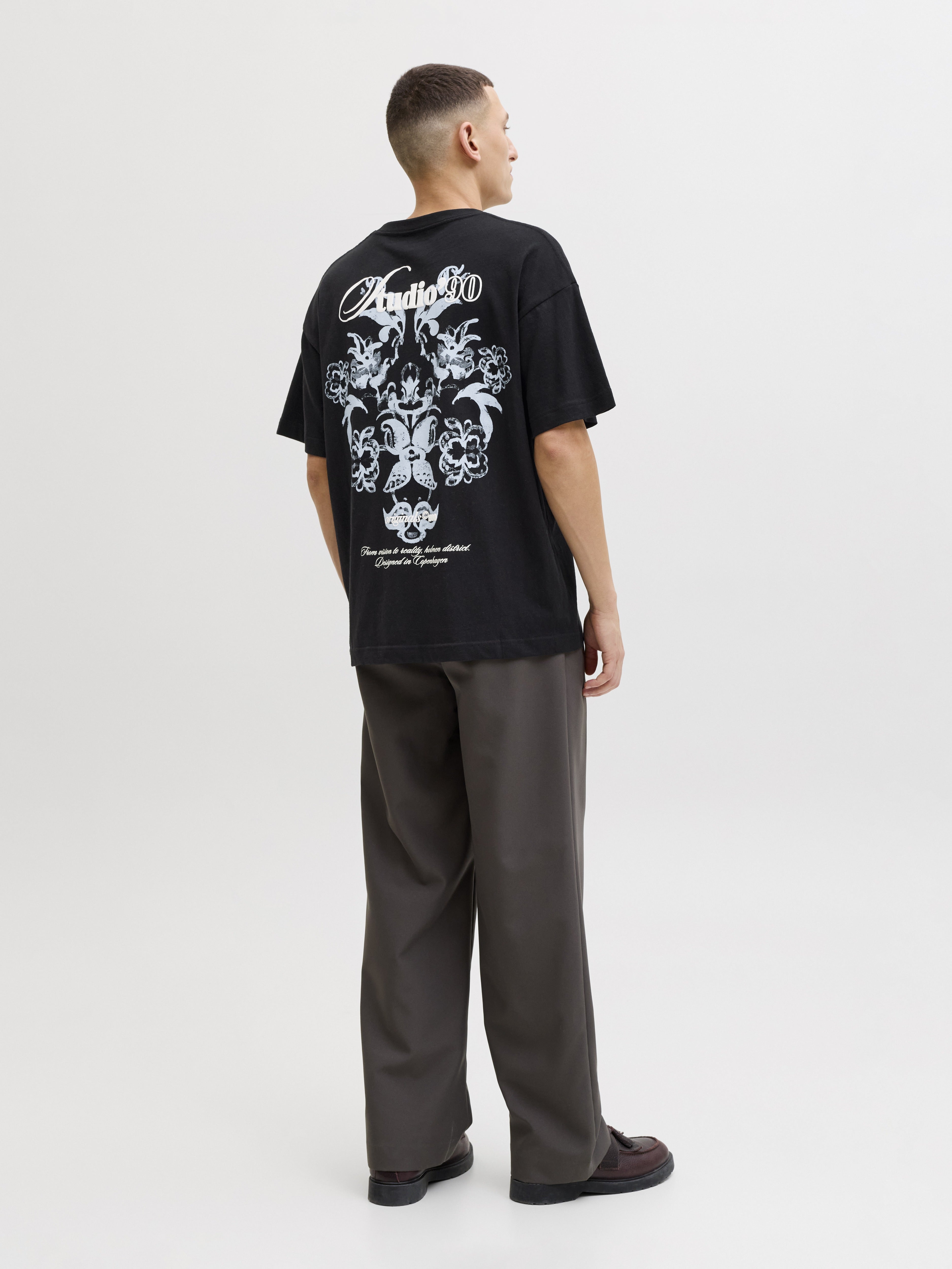 Jack & Jones Herren T-Shirts kurz Black/W. Bandan