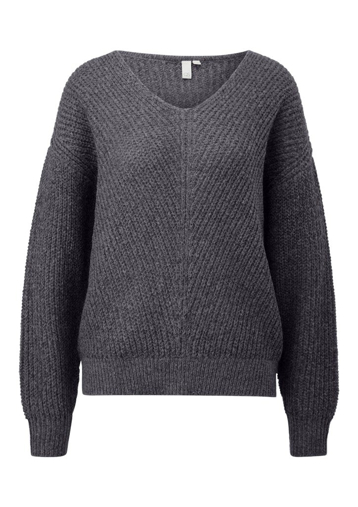 QS by S.Oliver Damen Pullover Grey/Black