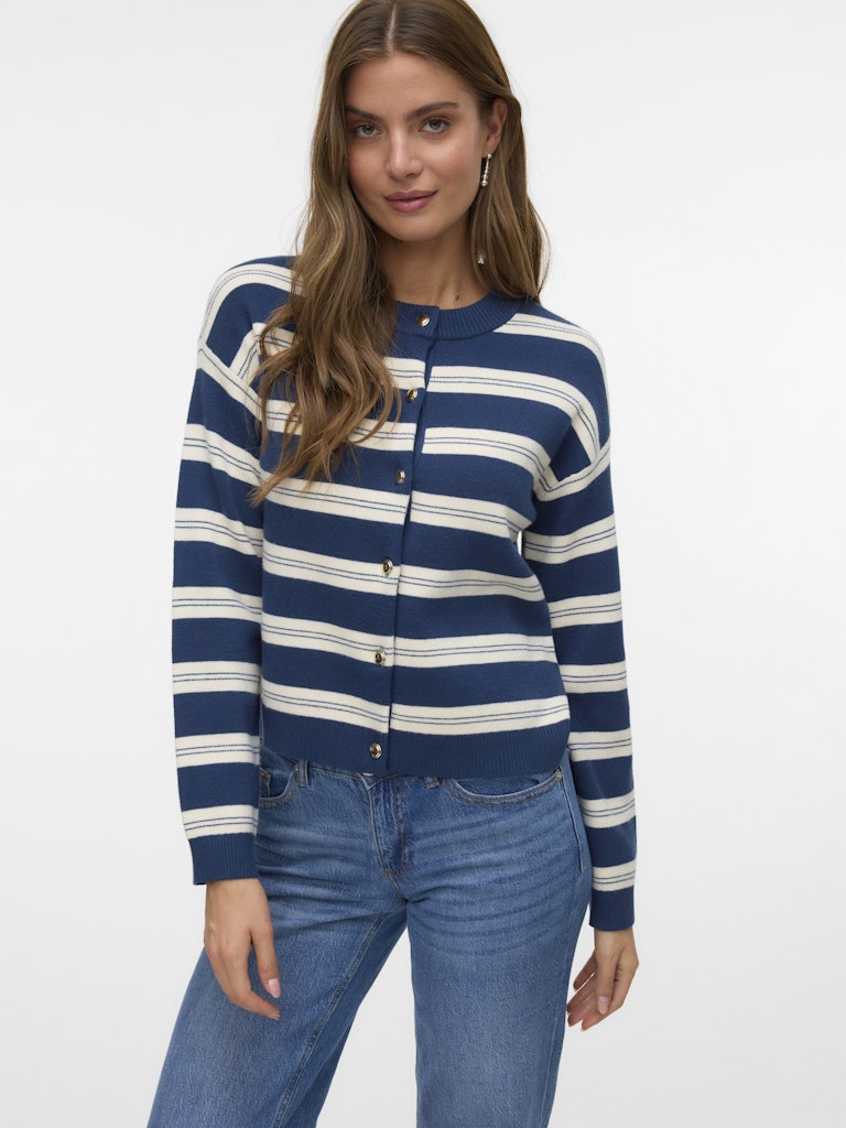 Vero Moda Damen Strickjacken Dark Denim/W. B