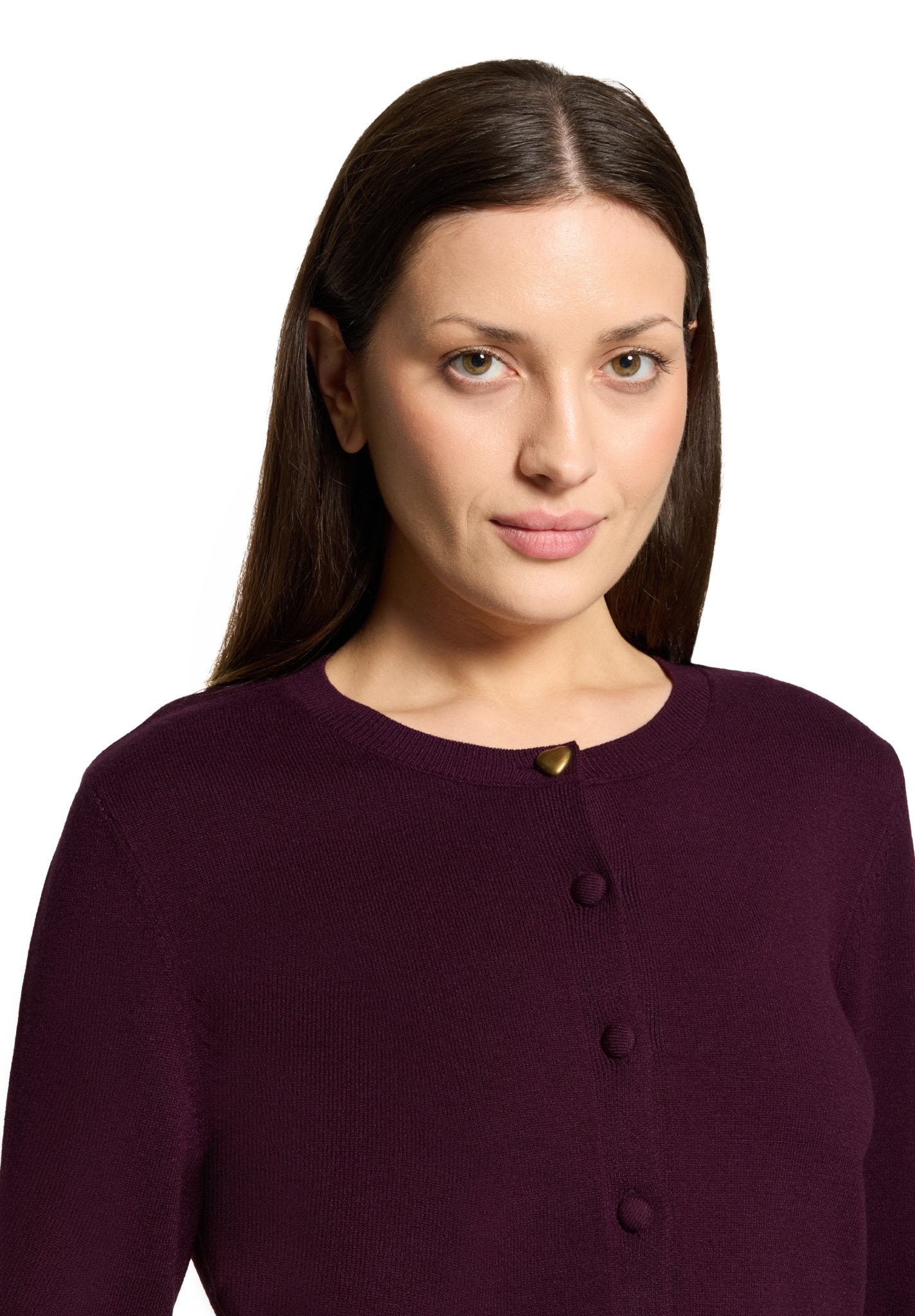 Cartoon Damen Strickjacken Dark Dahlia