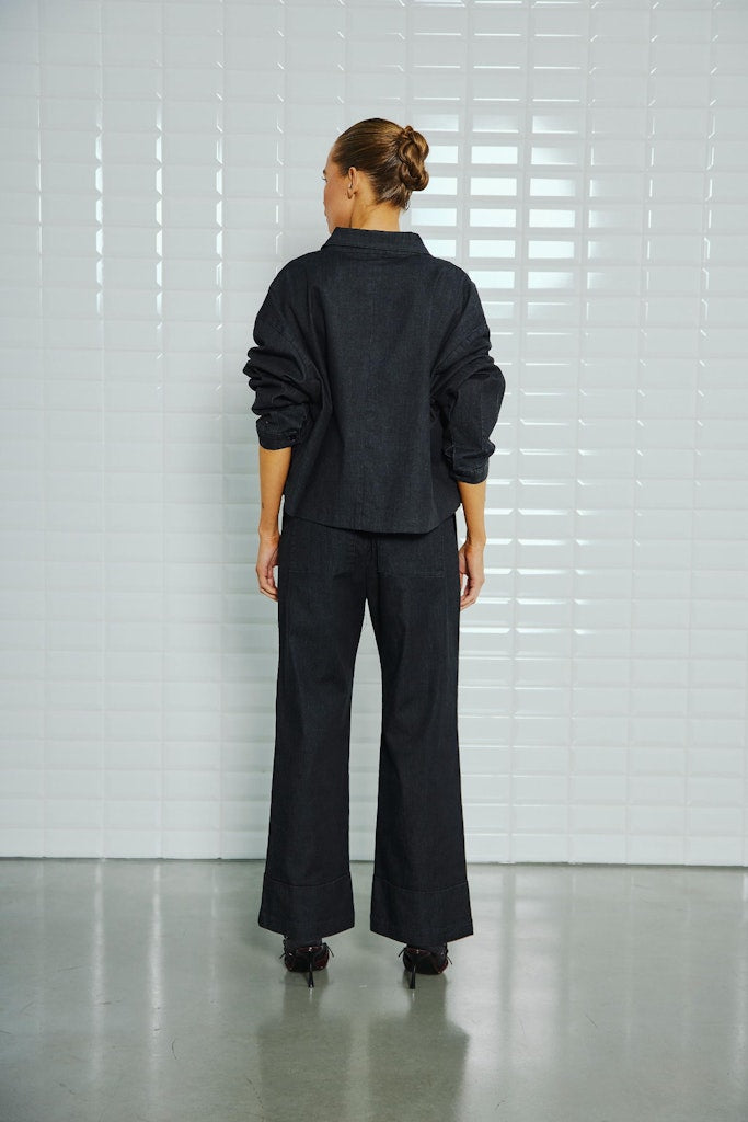 Withblack Damen Jeans Blackwash