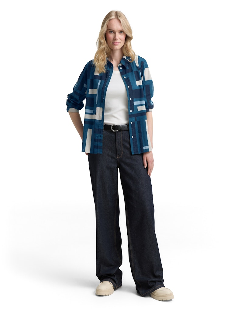 Tom Tailor Damen Blusen Teal Geometric