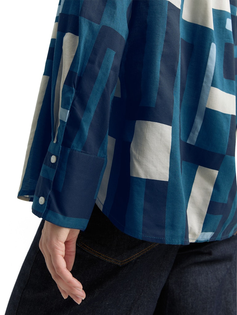 Tom Tailor Damen Blusen Teal Geometric
