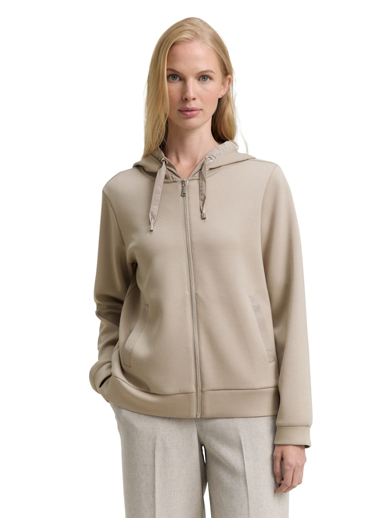 Tom Tailor Damen Sweatjacken Soft Taupe Grey