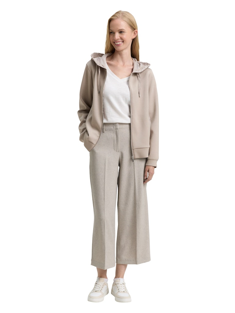 Tom Tailor Damen Sweatjacken Soft Taupe Grey