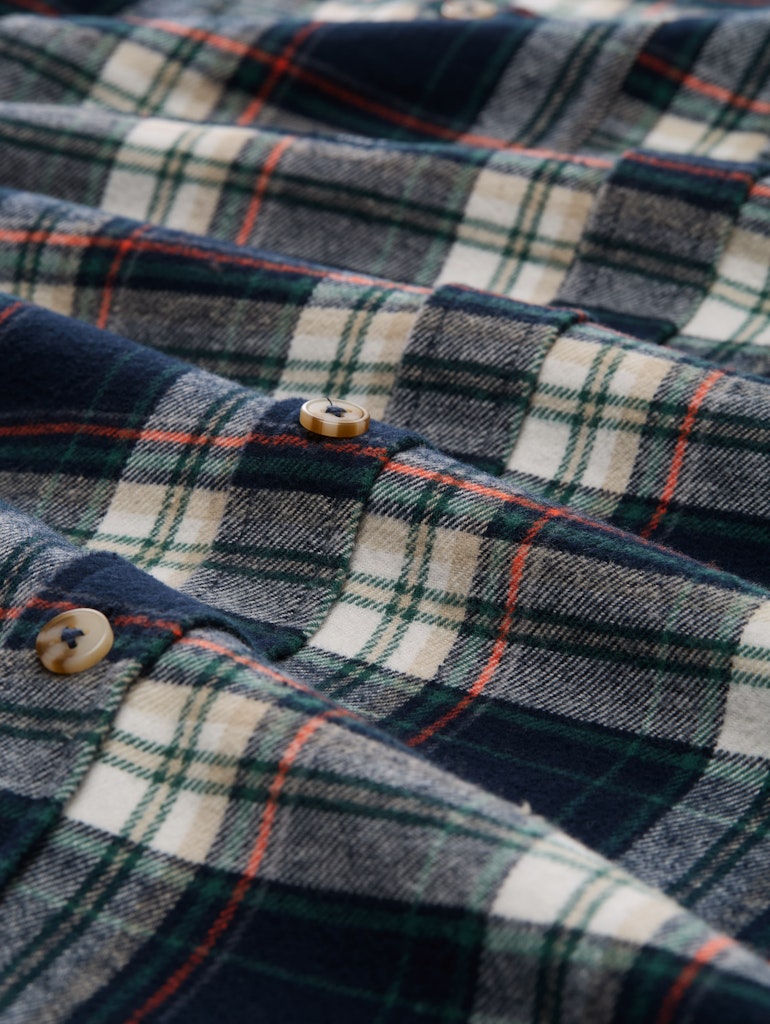 Tom Tailor Herren Hemden lang Navy Multicolor