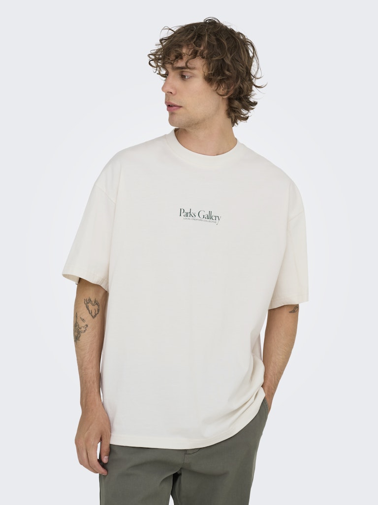 Only & Sons Herren T-Shirts kurz Gardenia/Parks