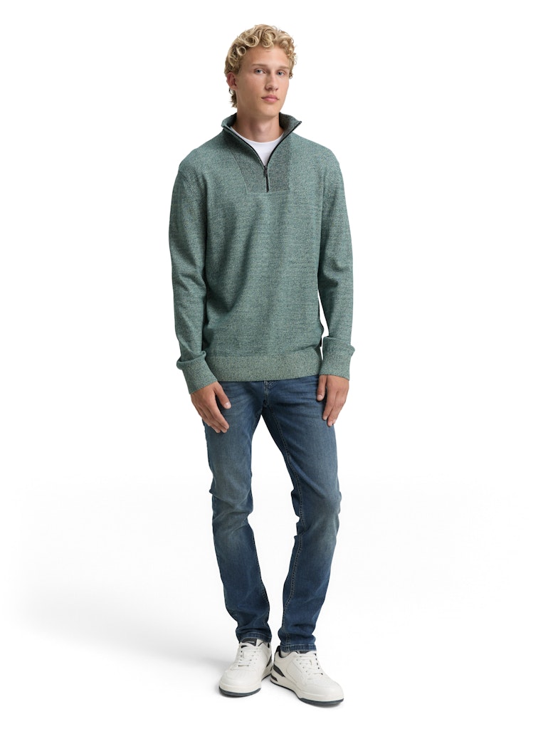 Tom Tailor denim Herren Pullover Green Tonal Mou