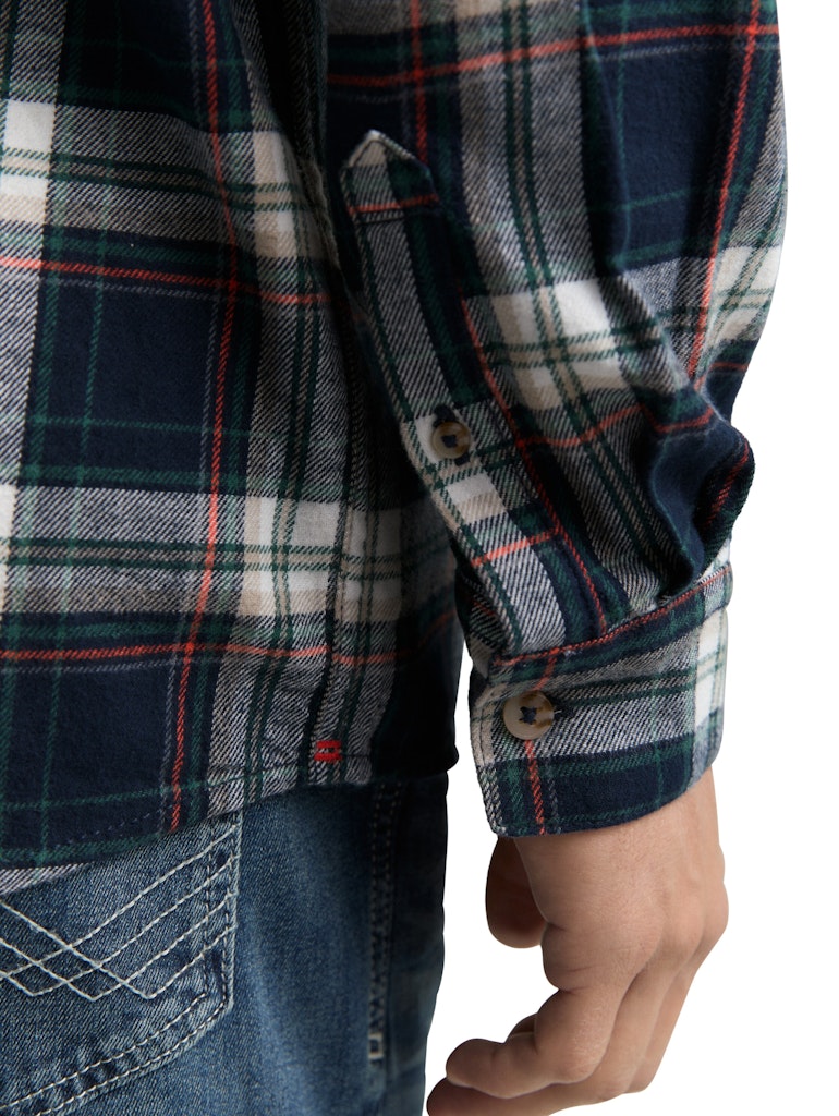 Tom Tailor Herren Hemden lang Navy Multicolor