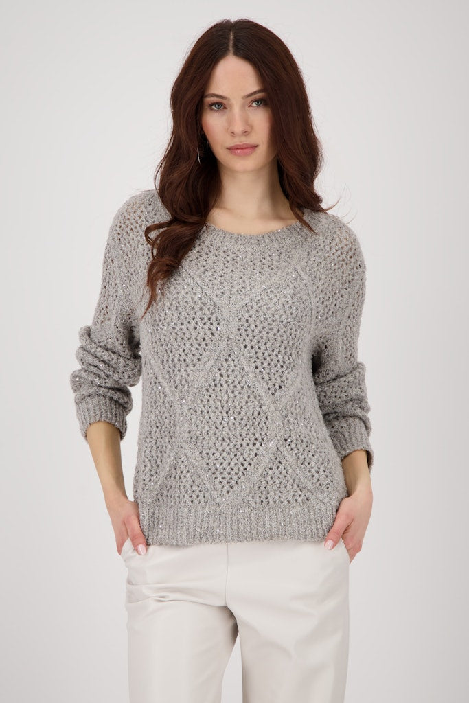 Monari Damen Pullover  Greige