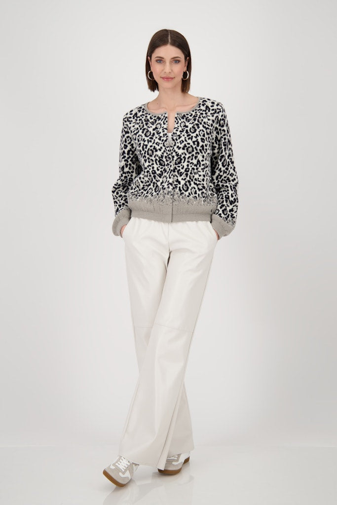 Monari Damen Strickjacken Greige Gemu