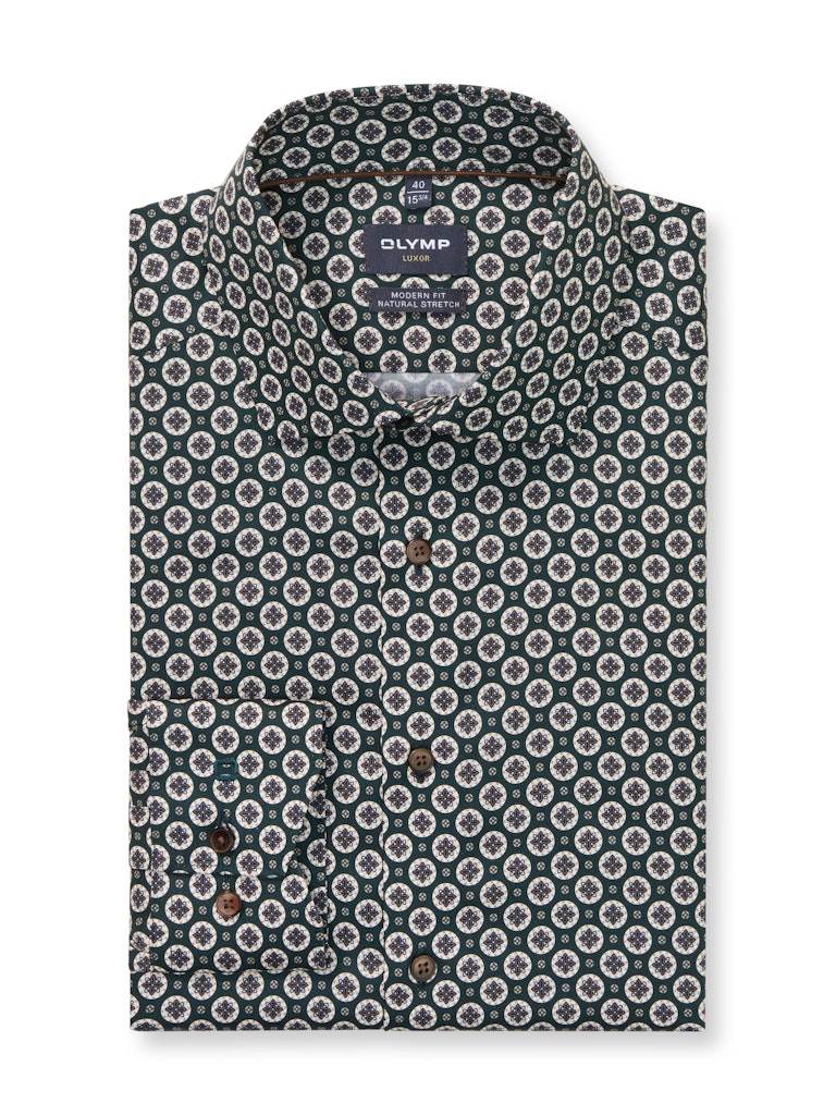 Olymp Herren Hemden lang Dunkelgrõn