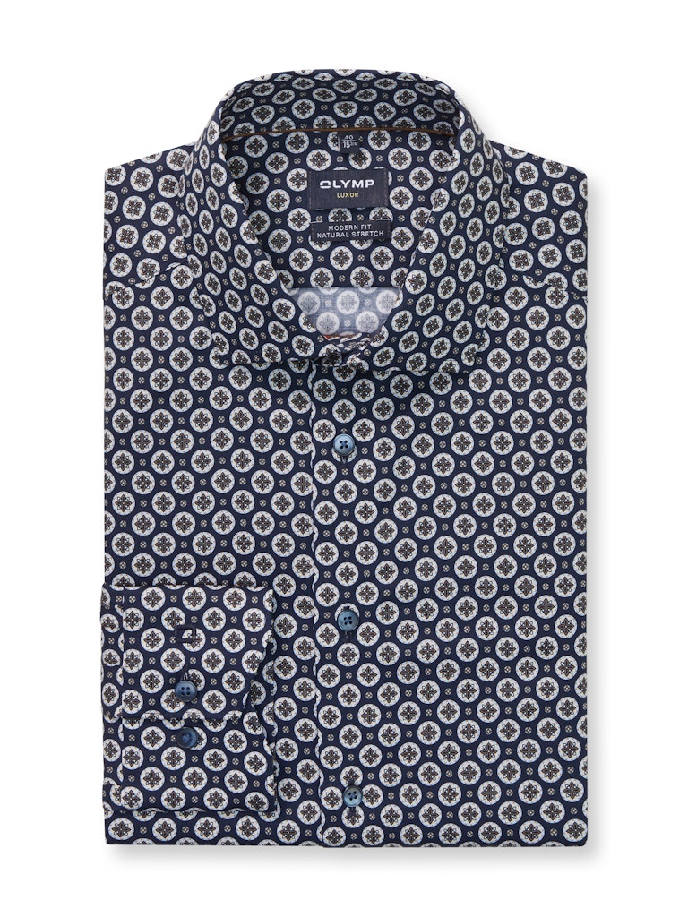 Olymp Herren Hemden lang Marine