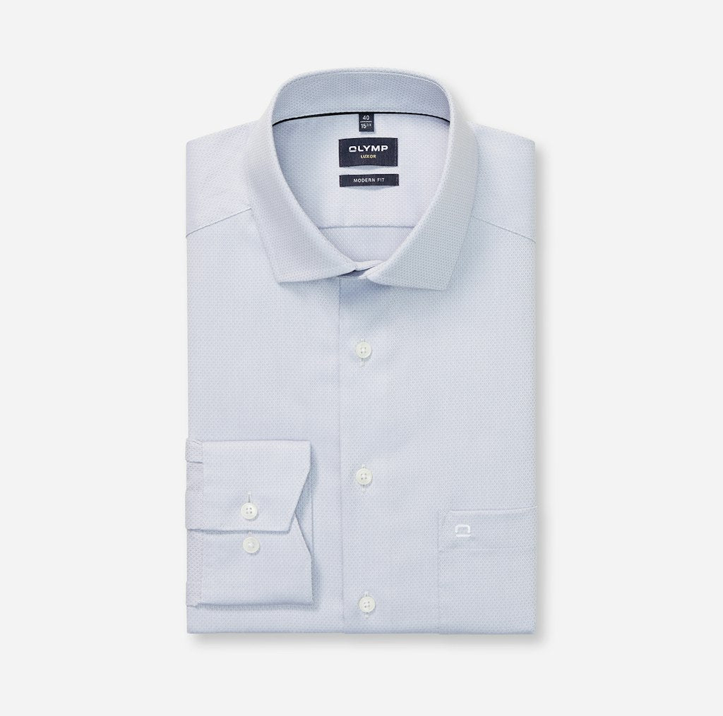 Olymp Herren Hemden lang  Silbergrau