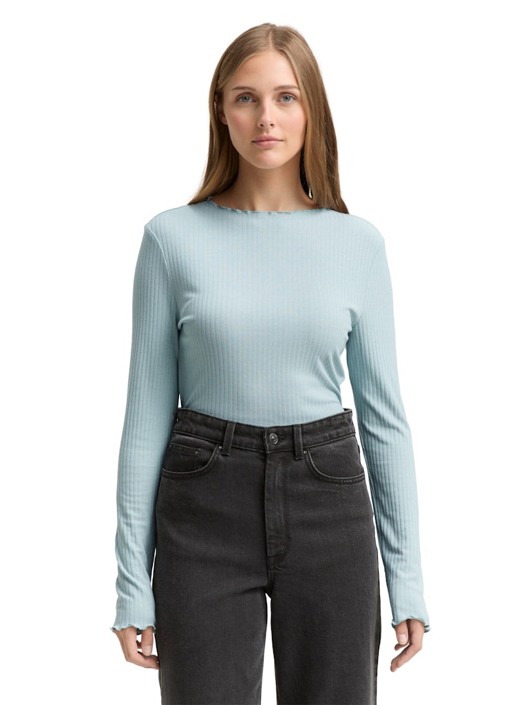 Tom Tailor denim Damen T-Shirts Silver Cloud Bl