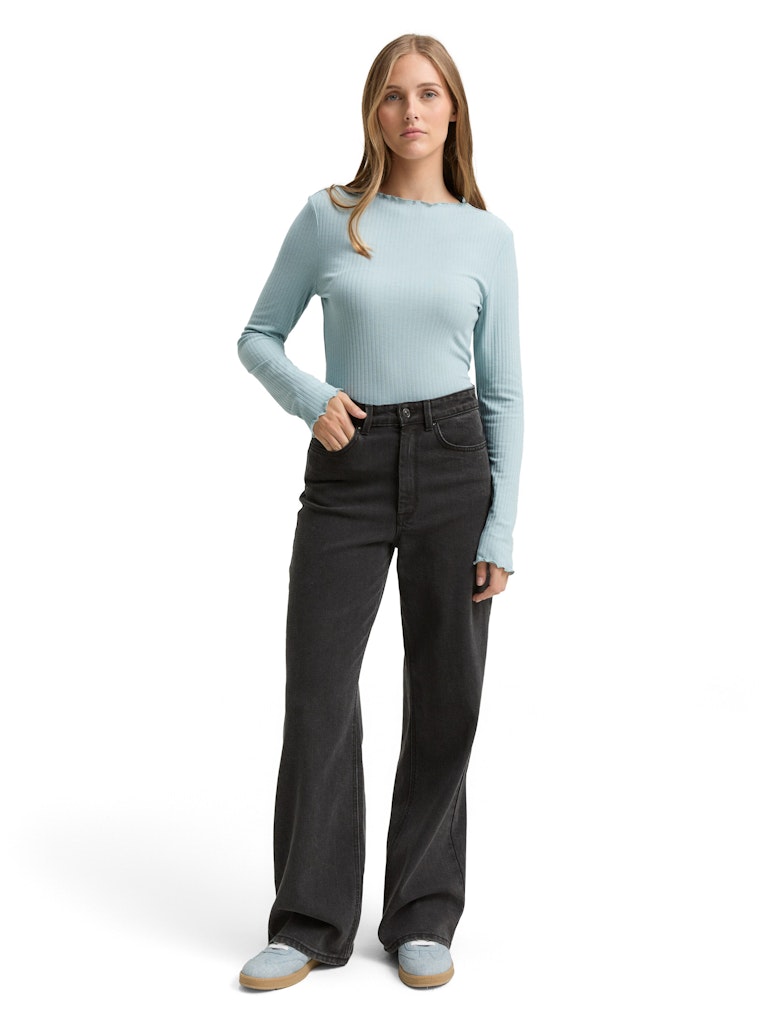 Tom Tailor denim Damen T-Shirts Silver Cloud Bl