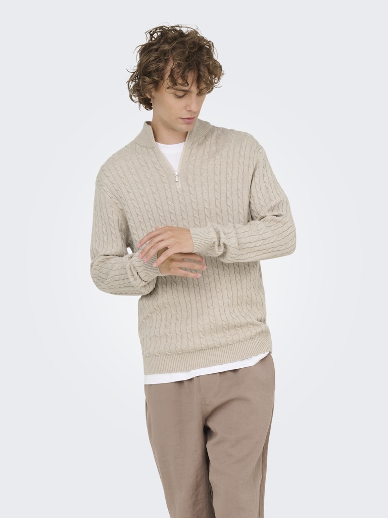 Only & Sons Herren Sweatshirts Oatmeal/Melange