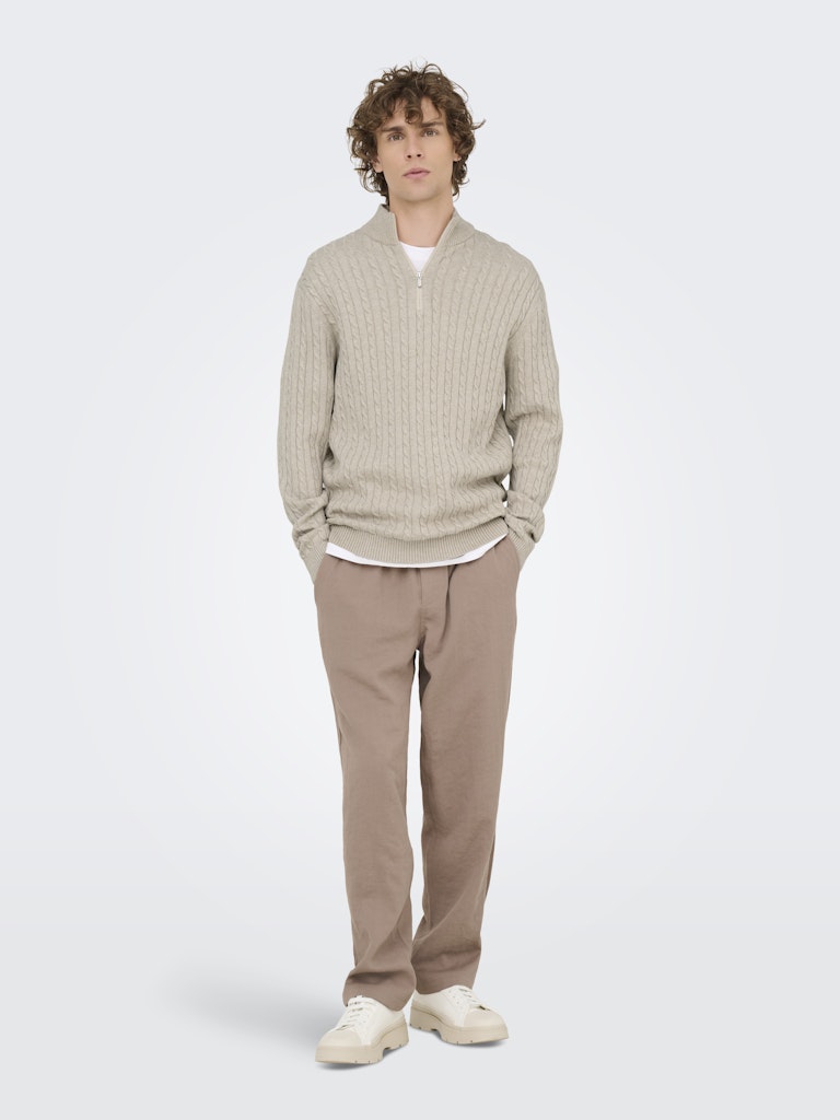 Only & Sons Herren Sweatshirts Oatmeal/Melange