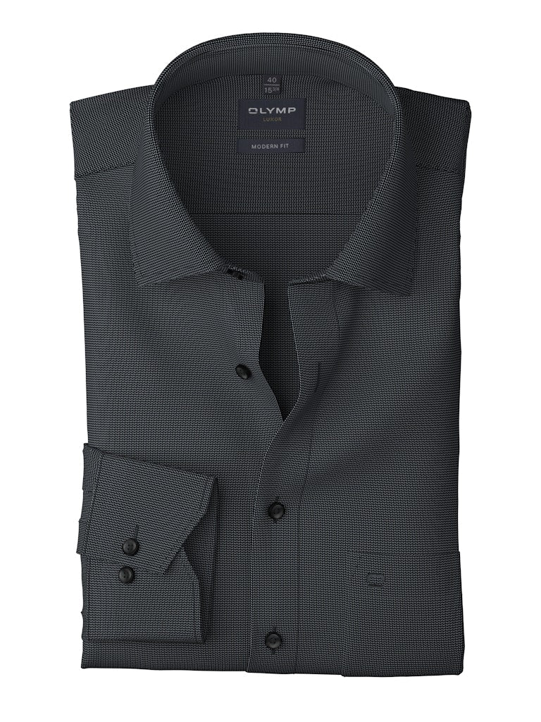 Olymp Herren Hemden lang  Silbergrau