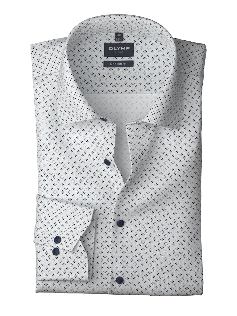 Olymp Herren Hemden lang  Weiss