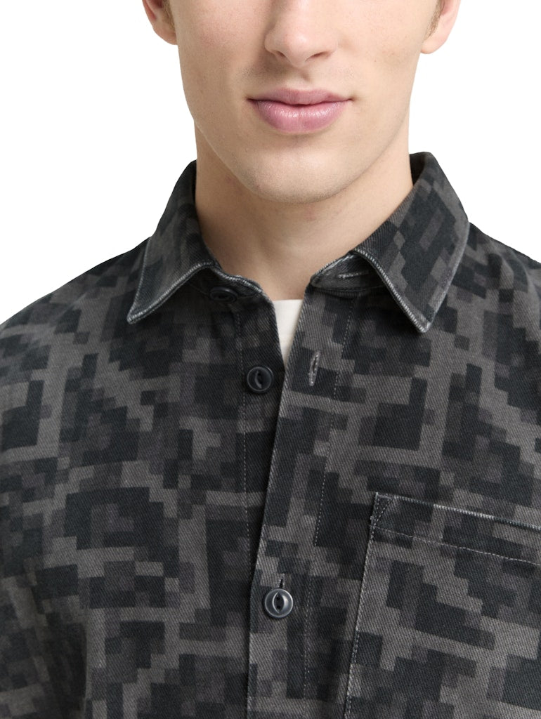 Tom Tailor denim Herren Hemden lang Night Grey Big