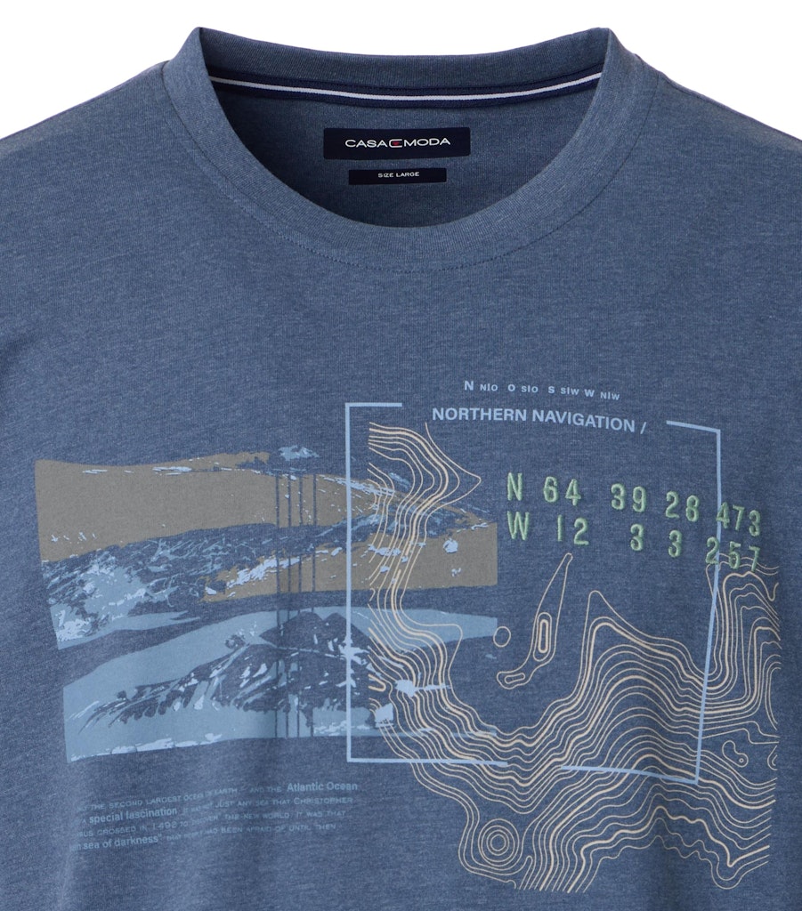 Casa Moda Herren T-Shirts kurz  Blau