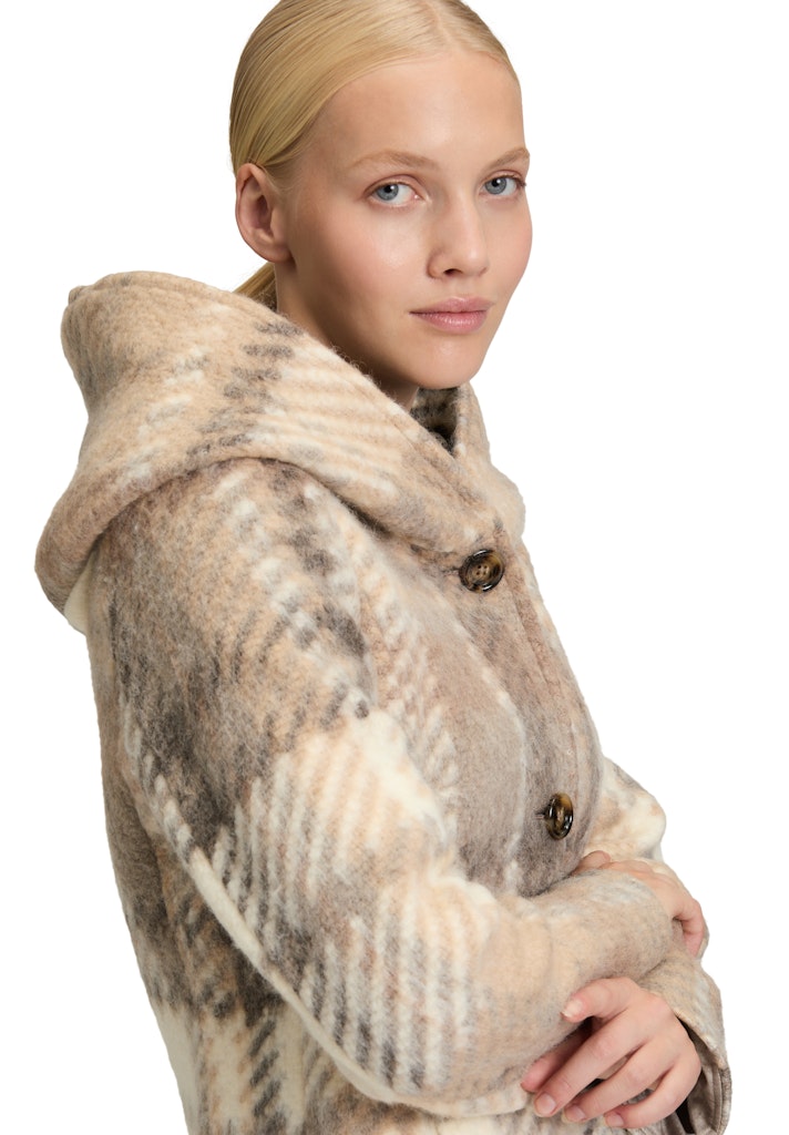 Amber & June Damen Mantel Cream/Taup