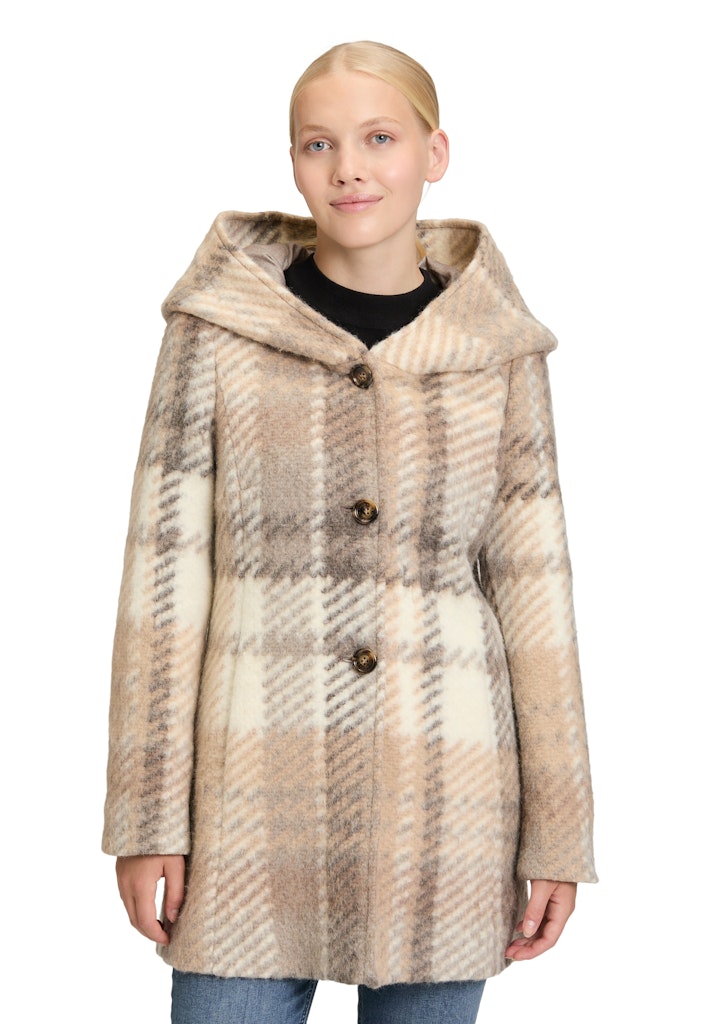 Amber & June Damen Mantel  Cream/Taup