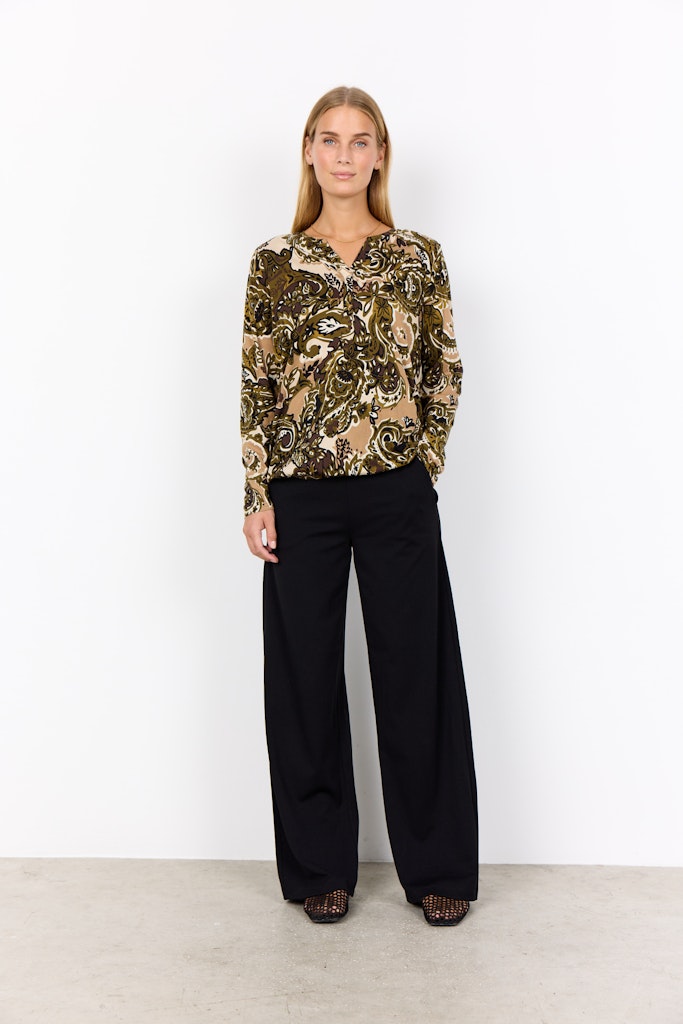 Soya Concept Damen Blusen Dark Olive Comb