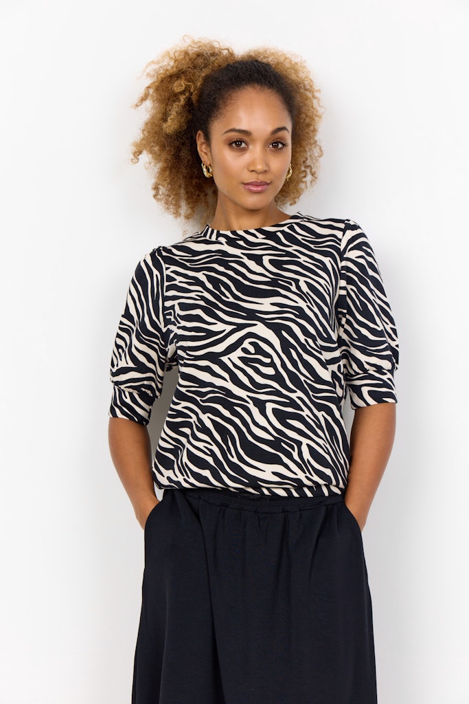 Soya Concept Damen Blusen Black Combi