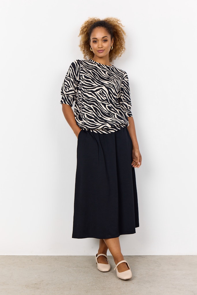 Soya Concept Damen Blusen Black Combi