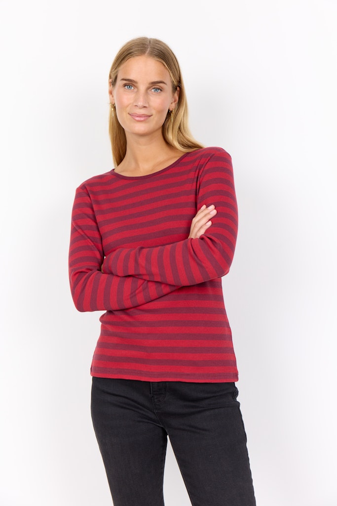 Soya Concept Damen T-Shirts Red Combi