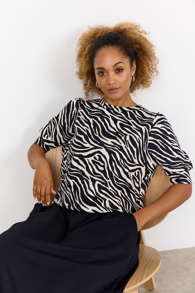 Soya Concept Damen Blusen Black Combi